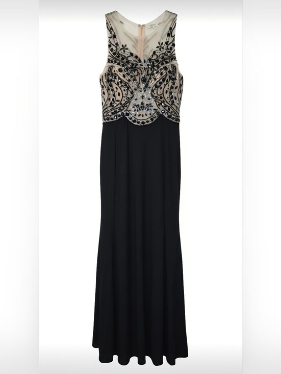 Dave & Johnny Dresses & Skirts - Dave & Johnny Beaded Black & Nude Evening Gown